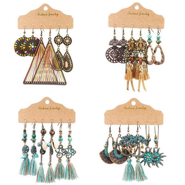 pairs/set bohemian earrings set vintage geometric tassel oversize round hoop dangle drop for women jewelry & chandelier, Silver
pairs/set bohemian earrings set vintage geometric tassel oversize round hoop dangle drop for women jewelry & chandelier, Silver