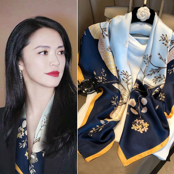 90cm square scarf silk female joker professional small scarf silk decorative sunscreen spring and autumn shawl designers scarf, Blue;gray
90cm square scarf silk female joker professional small scarf silk decorative sunscreen spring and autumn shawl designers scarf, Blue;gray