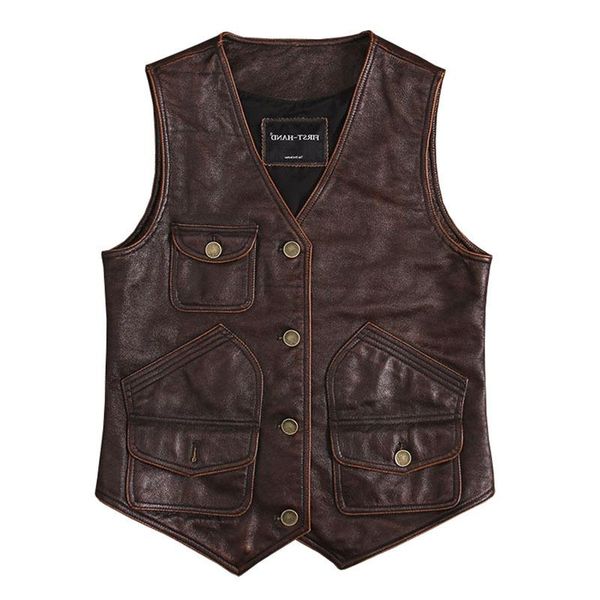 men's vests 2021 vintage brown men american casual style leather plus size xxxl genuine cowhide spring short natural vest, Black;white
men's vests 2021 vintage brown men american casual style leather plus size xxxl genuine cowhide spring short natural vest, Black;white