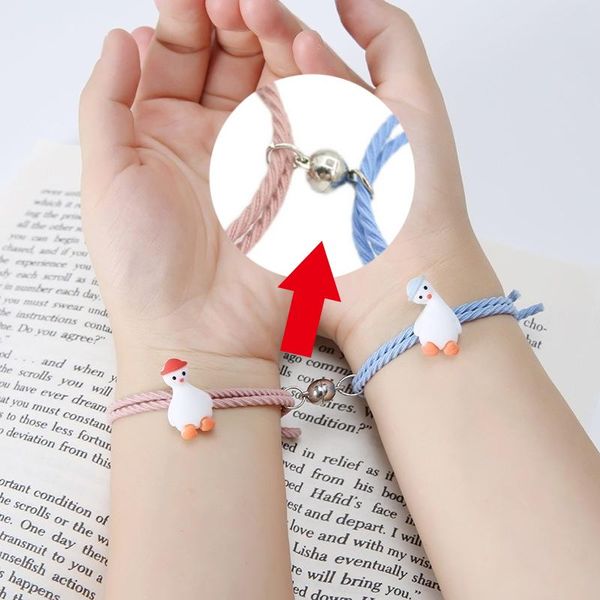 charm bracelets 2021 magnet bracelet couple vintage cartoon cute duck distance elastic lovers jewelry valentine's day gift, Golden;silver
charm bracelets 2021 magnet bracelet couple vintage cartoon cute duck distance elastic lovers jewelry valentine's day gift, Golden;silver
