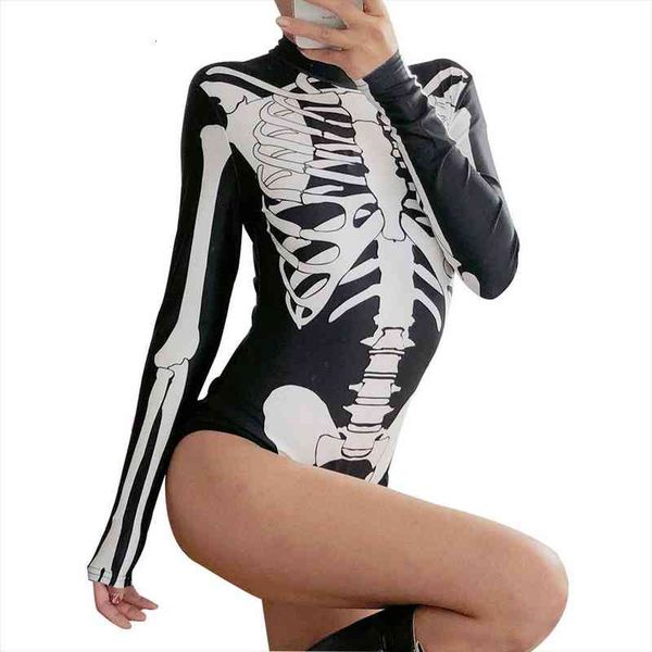 black women bodysuits round neck slim punk rock style skull pattern one-piece women bodysuit, Black;white
black women bodysuits round neck slim punk rock style skull pattern one-piece women bodysuit, Black;white
