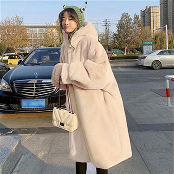 women's fur & faux 2021 winter fashion style loose zipper hooded long-sleeved mid-length plus-size warmth imitation jacket trendy h073, Black
women's fur & faux 2021 winter fashion style loose zipper hooded long-sleeved mid-length plus-size warmth imitation jacket trendy h073, Black