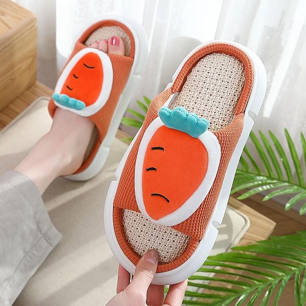 slippers spring summer thick platform anti-slips women home indoor soft linen slides cartoon carrot shoes couples flip flop, Black
slippers spring summer thick platform anti-slips women home indoor soft linen slides cartoon carrot shoes couples flip flop, Black