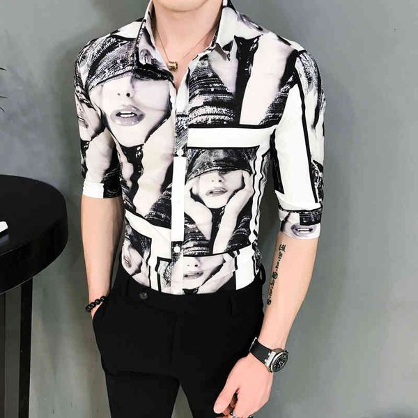 t shirts mode 2021 summer half manly sleeve casual simple beauty girls print thin adjustment club tux dress streetwear homme blouse tyyn, White;black
t shirts mode 2021 summer half manly sleeve casual simple beauty girls print thin adjustment club tux dress streetwear homme blouse tyyn, White;black