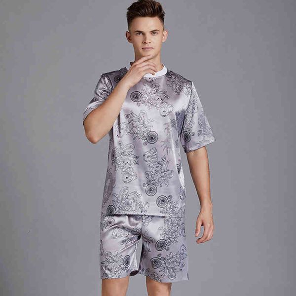 sleepwear summer satin men pajamas sets casual printed o neck short sleeve t-shirts shorts comfortable male pijamas sleepwear xc1x 4cpg, Black;red
sleepwear summer satin men pajamas sets casual printed o neck short sleeve t-shirts shorts comfortable male pijamas sleepwear xc1x 4cpg, Black;red