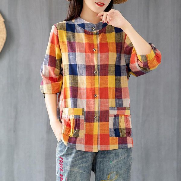 women's jackets print plaid shirt casual thin coat pocket vintage female shirts coats loose long sleeve outerwear, Black;brown
women's jackets print plaid shirt casual thin coat pocket vintage female shirts coats loose long sleeve outerwear, Black;brown
