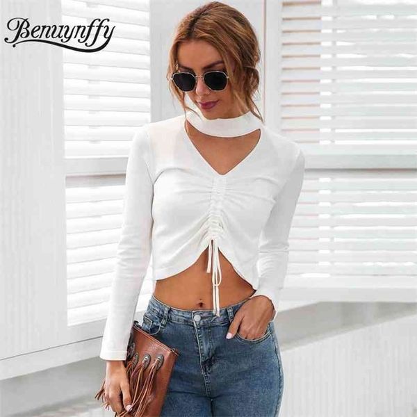 choker neck drawstring knit crop women spring fashion streetwear long sleeve black white solid t-shirt female 210510
choker neck drawstring knit crop women spring fashion streetwear long sleeve black white solid t-shirt female 210510