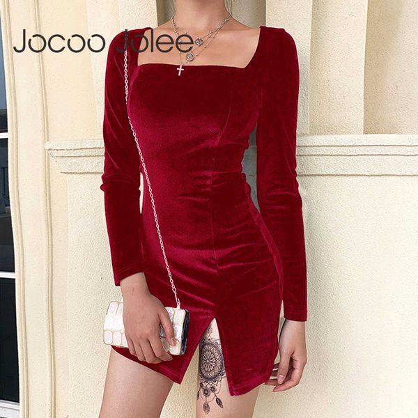 jocoo jolee dress women velvet bodycon elegant spring long sleeve solid split mini female party gothic clothes 210619, Black;gray
jocoo jolee dress women velvet bodycon elegant spring long sleeve solid split mini female party gothic clothes 210619, Black;gray