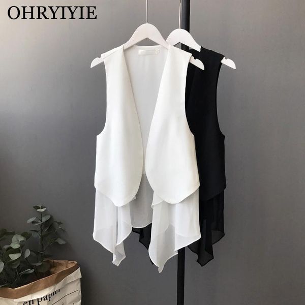 women's vests ohryiyie spring summer women chiffon vest waistcoat 2021 casual sleeveless jackets coat female wardrobe colete, Black;white
women's vests ohryiyie spring summer women chiffon vest waistcoat 2021 casual sleeveless jackets coat female wardrobe colete, Black;white