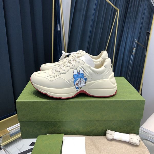 2021 rhyton vintages leathers sneakers mens designer shoes womens casual shoess classic white leather thick sole vintage trainer dad shoesss, Black
2021 rhyton vintages leathers sneakers mens designer shoes womens casual shoess classic white leather thick sole vintage trainer dad shoesss, Black