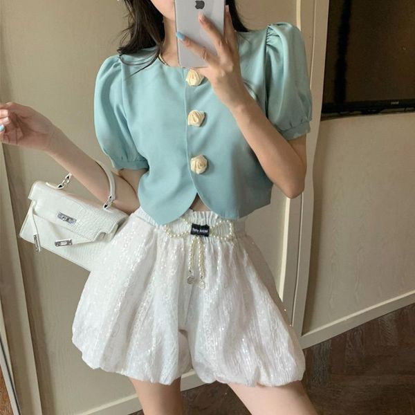 women's tracksuits korean chic sweet two piece set women shirt blouse crop + high waist shorts suit sets fashion pant suits summer 2, Gray
women's tracksuits korean chic sweet two piece set women shirt blouse crop + high waist shorts suit sets fashion pant suits summer 2, Gray