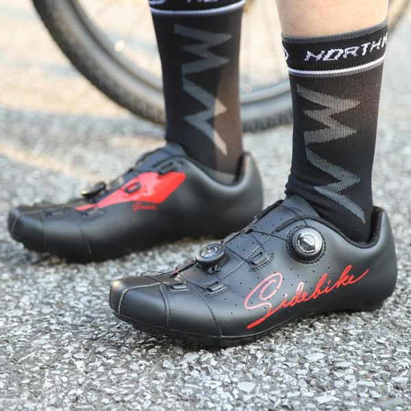 cycling footwear sidebike men sneakers cleat shoes road bike breathable bicycle ultralight self locking abuckle, Black
cycling footwear sidebike men sneakers cleat shoes road bike breathable bicycle ultralight self locking abuckle, Black
