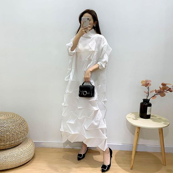 casual dresses irregular miyak pleated high neck loose long dress women spring autumn solid color large size vestidos female clothes, Black;gray
casual dresses irregular miyak pleated high neck loose long dress women spring autumn solid color large size vestidos female clothes, Black;gray