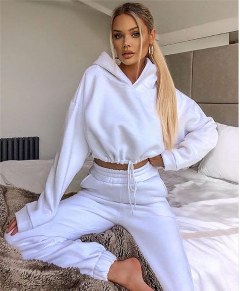 solid women hooded sets short hoodies sweatshirts long pants causal sports female pullover suits clothing women's two piece, White
solid women hooded sets short hoodies sweatshirts long pants causal sports female pullover suits clothing women's two piece, White