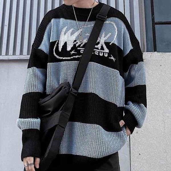 korean ins retro trend men and women knitted sweater jacket striped letter printing contrast jacquard pullover loose, White;black
korean ins retro trend men and women knitted sweater jacket striped letter printing contrast jacquard pullover loose, White;black