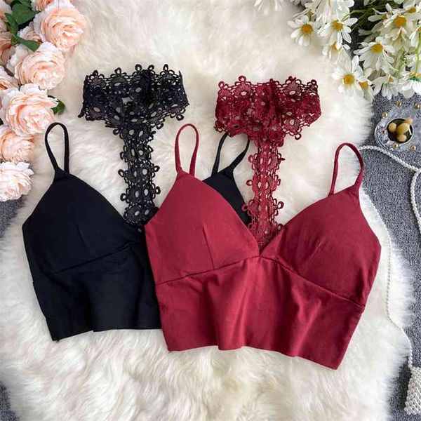 ins lace halter camisole women summer wear fashion chest padded short backless l603 210527, Black;gray
ins lace halter camisole women summer wear fashion chest padded short backless l603 210527, Black;gray