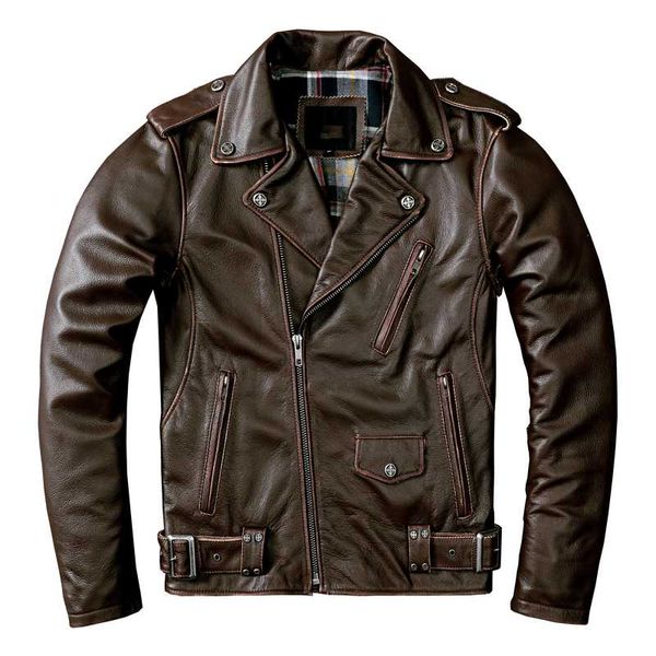 men's leather & faux 2021 vintage brown american style motorcycle jacket men plus size 4xl genuine cowhide autumn slim fit biker's, Black
men's leather & faux 2021 vintage brown american style motorcycle jacket men plus size 4xl genuine cowhide autumn slim fit biker's, Black