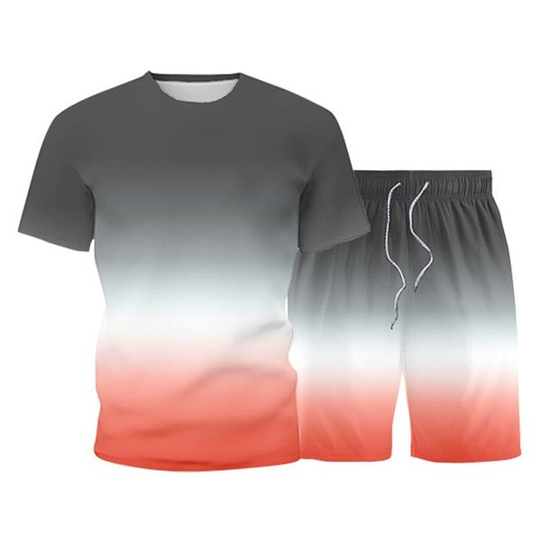 men's tracksuits 2021 2 stuk sets zomer korte mouw past gradientkleur mannen kleding sportkleding sweatsuit track shorts set mannelijke, Gray
men's tracksuits 2021 2 stuk sets zomer korte mouw past gradientkleur mannen kleding sportkleding sweatsuit track shorts set mannelijke, Gray