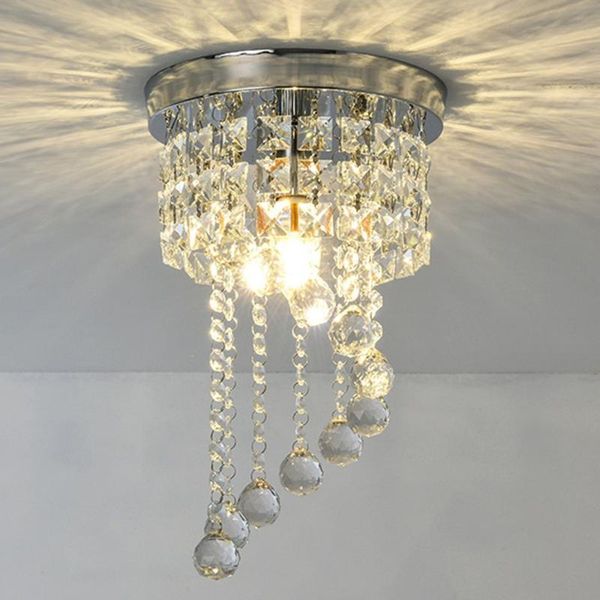shape crystal porch sparkling led ceiling lamp chandelier hallway lighting