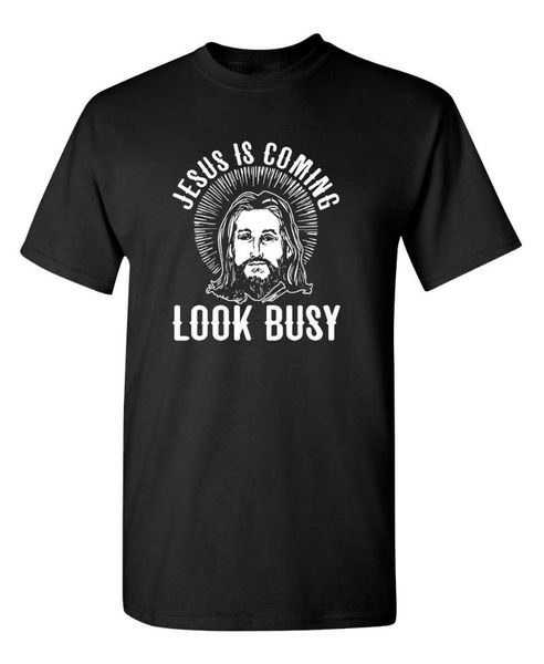 jesus is coming look busy graphic novelty sarcastic funny t shirt cotton vintage tees men's t-shirts, White;black
jesus is coming look busy graphic novelty sarcastic funny t shirt cotton vintage tees men's t-shirts, White;black