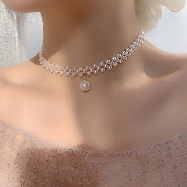 chokers japanese and korean style pearl braided necklace 2021 design clavicle chain fashion sweet summer women, Golden;silver
chokers japanese and korean style pearl braided necklace 2021 design clavicle chain fashion sweet summer women, Golden;silver