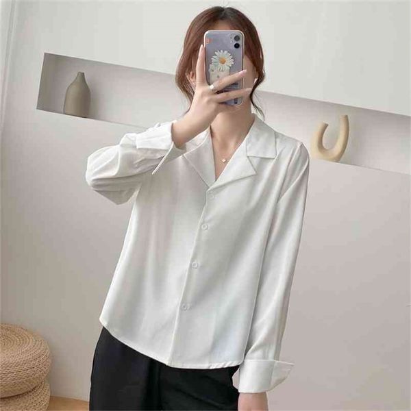 spring and summer suit collar shirt long sleeve all-match loose temperament for women shirts ladies women 210507, White
spring and summer suit collar shirt long sleeve all-match loose temperament for women shirts ladies women 210507, White