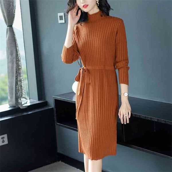 autumn and winter knit dress female half high collar long skirt korean version of the loose knee sweater 210427, White;black
autumn and winter knit dress female half high collar long skirt korean version of the loose knee sweater 210427, White;black