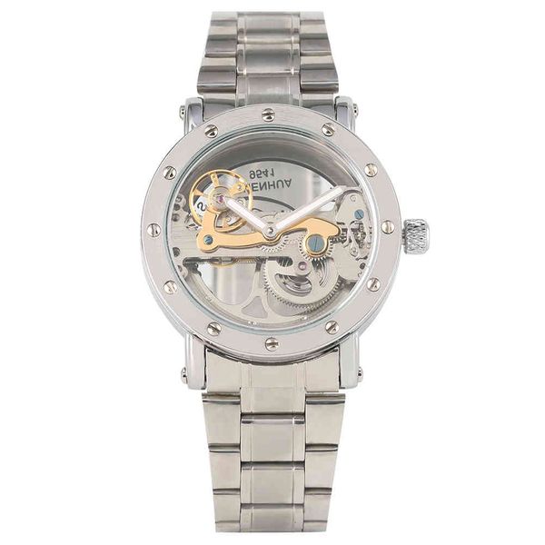 gentlemen watch hollow out automatic mechanical stainless steel skeleton practical lighting function, Slivery;brown
gentlemen watch hollow out automatic mechanical stainless steel skeleton practical lighting function, Slivery;brown