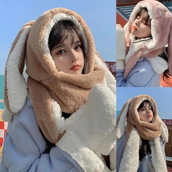 berets 3 in 1 sweet cartoon ear hat cute winter gift windproof scarf and gloves set thick hoodies with mitten, Blue;gray
berets 3 in 1 sweet cartoon ear hat cute winter gift windproof scarf and gloves set thick hoodies with mitten, Blue;gray