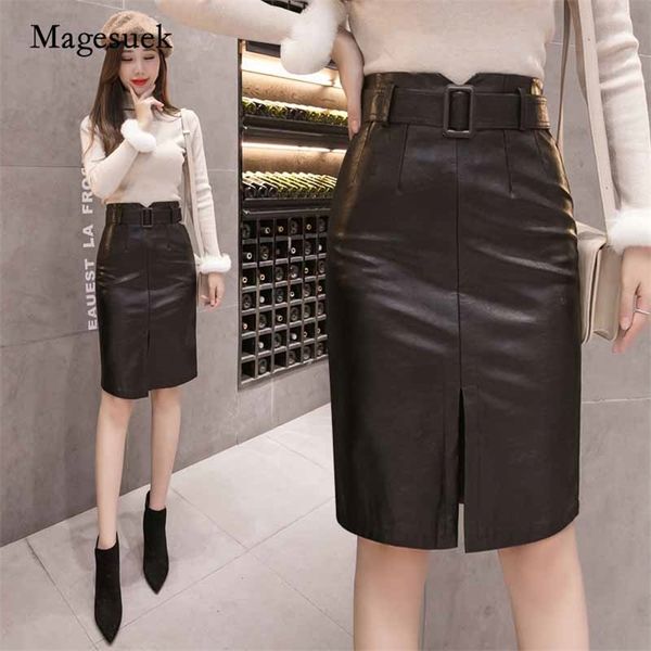 autumn winter ol elegant pencil mini skirts high waist black pu leather knee-length a-line with belt female 10760 210518
autumn winter ol elegant pencil mini skirts high waist black pu leather knee-length a-line with belt female 10760 210518