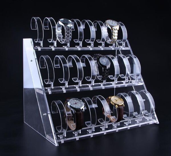 hooks & rails clear acrylic watch display stand three tiers of 24 bit holder jewelry showcase bracelet rack
hooks & rails clear acrylic watch display stand three tiers of 24 bit holder jewelry showcase bracelet rack