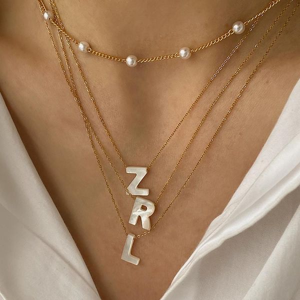 chains peri'sbox natural sea shell letter necklace thin chain initial necklaces for women dainty pearl choker collier coquilla, Silver
chains peri'sbox natural sea shell letter necklace thin chain initial necklaces for women dainty pearl choker collier coquilla, Silver