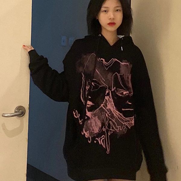 women's hoodies & sweatshirts y2k streetwear print women harajuku oversized hooded couple loose long sleeve pullovers clothes vintage s, Black
women's hoodies & sweatshirts y2k streetwear print women harajuku oversized hooded couple loose long sleeve pullovers clothes vintage s, Black