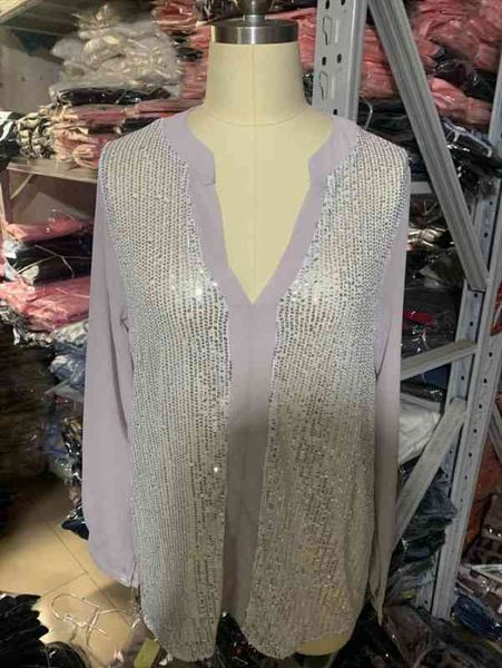 elegant long sleeve sequin women shirts sping summer casual v neck loose pullover office lady blusa, White
elegant long sleeve sequin women shirts sping summer casual v neck loose pullover office lady blusa, White