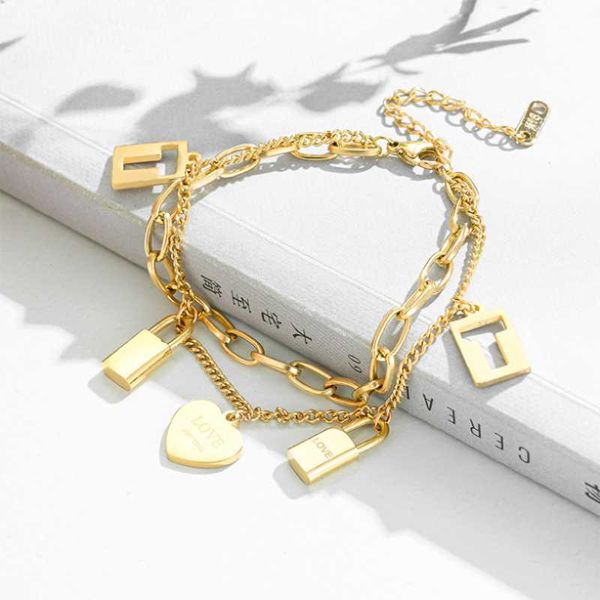 link, chain 316l stainless steel lovers lock multi- heart shape charm thick bracelets for women fashion trend fine jewelry gift, Black
link, chain 316l stainless steel lovers lock multi- heart shape charm thick bracelets for women fashion trend fine jewelry gift, Black
