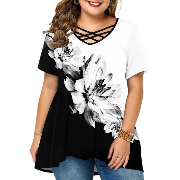 plus size t-shirt women clothing floral loose large tunics shirts women's summer blouse tallas grandes mujer ensemble femme d30, Black
plus size t-shirt women clothing floral loose large tunics shirts women's summer blouse tallas grandes mujer ensemble femme d30, Black