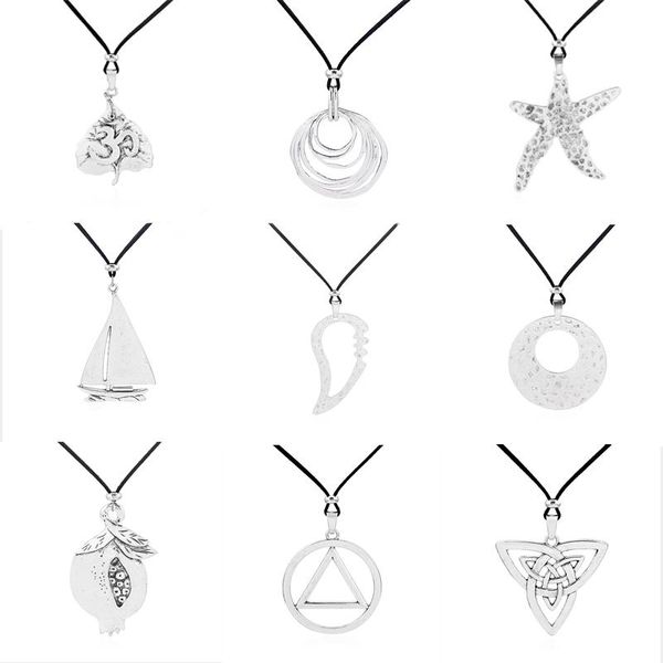 yoga leaf /moon/starfish/sailboat pendant faux suede leather cord necklace lagenlook necklaces, Silver
yoga leaf /moon/starfish/sailboat pendant faux suede leather cord necklace lagenlook necklaces, Silver
