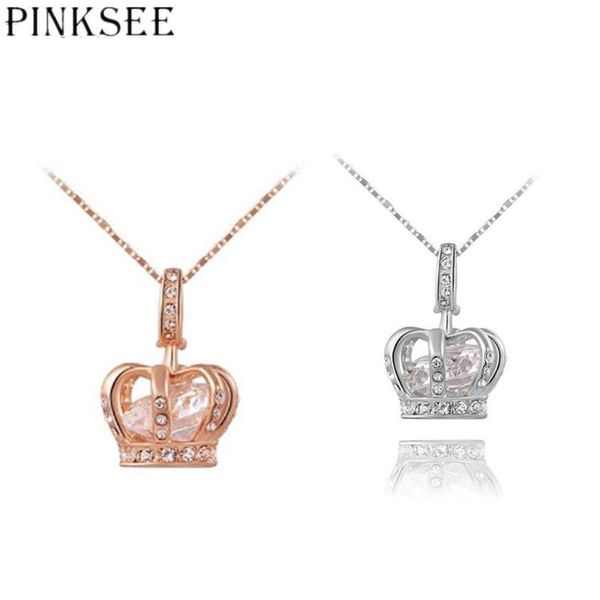 pendant necklaces pinksee luxurious austrian crystal crown necklace vintage trendy daily jewelry elegant for women, Silver
pendant necklaces pinksee luxurious austrian crystal crown necklace vintage trendy daily jewelry elegant for women, Silver