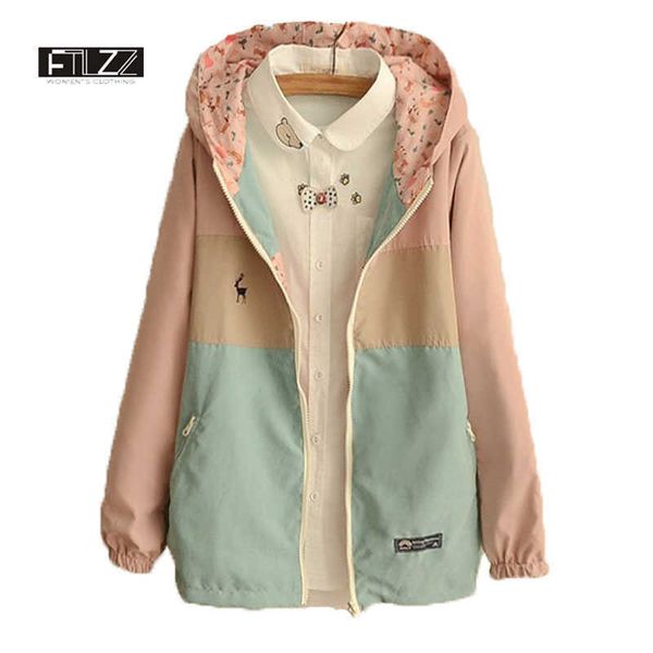 spring jacket womens long sleeve hooded casual short coats ladies fashaoin two sides wear patchwork color windbreaker 210602, Black;brown
spring jacket womens long sleeve hooded casual short coats ladies fashaoin two sides wear patchwork color windbreaker 210602, Black;brown