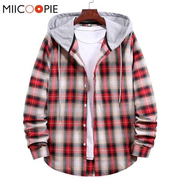 2020 korean fashion men plaid long sleeved shirts hooded couple clothes spring wear with buttons hip hop streetwear blouse, White;black
2020 korean fashion men plaid long sleeved shirts hooded couple clothes spring wear with buttons hip hop streetwear blouse, White;black