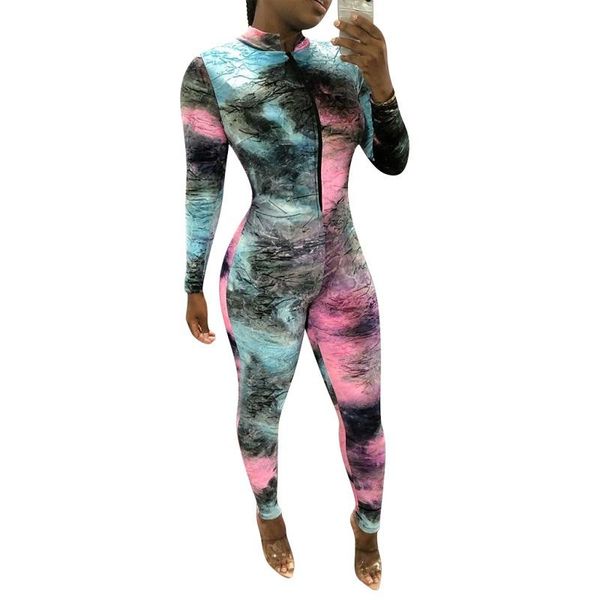 women's jumpsuits & rompers tie dye print female skinny beach style stand collar zipper full length sports catsuits 3886, Black;white
women's jumpsuits & rompers tie dye print female skinny beach style stand collar zipper full length sports catsuits 3886, Black;white