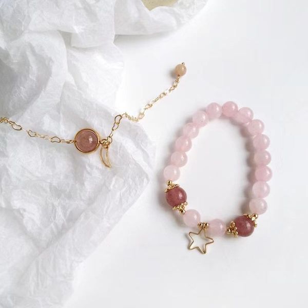 beaded, strands star and moon strawberry crystal bracelet female student hand string net red ins cool wind simple forest department, Black
beaded, strands star and moon strawberry crystal bracelet female student hand string net red ins cool wind simple forest department, Black