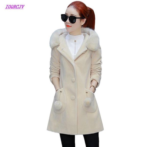 women's wool & blends spring autumn women woolen coat korean female slim overcoat fur coller hooded jacket outerwear plus size w180, Black
women's wool & blends spring autumn women woolen coat korean female slim overcoat fur coller hooded jacket outerwear plus size w180, Black