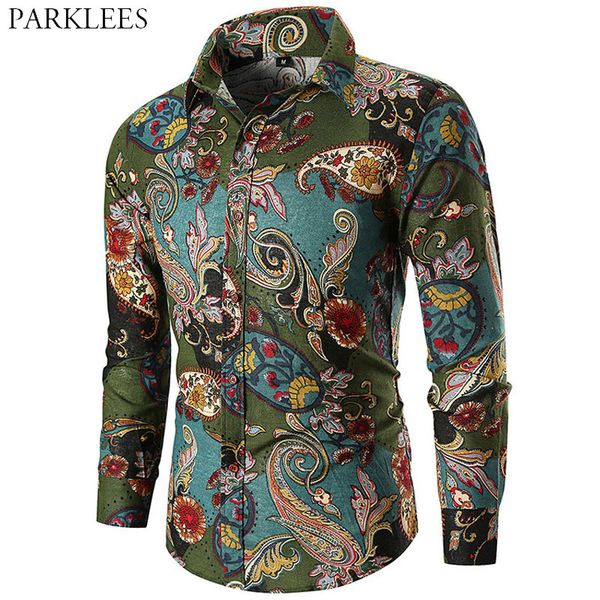 retro colorful paisley floral printed shirts for men cashew flowers mens long sleeve shirt casual slim fit chemise homme 210524, White;black
retro colorful paisley floral printed shirts for men cashew flowers mens long sleeve shirt casual slim fit chemise homme 210524, White;black