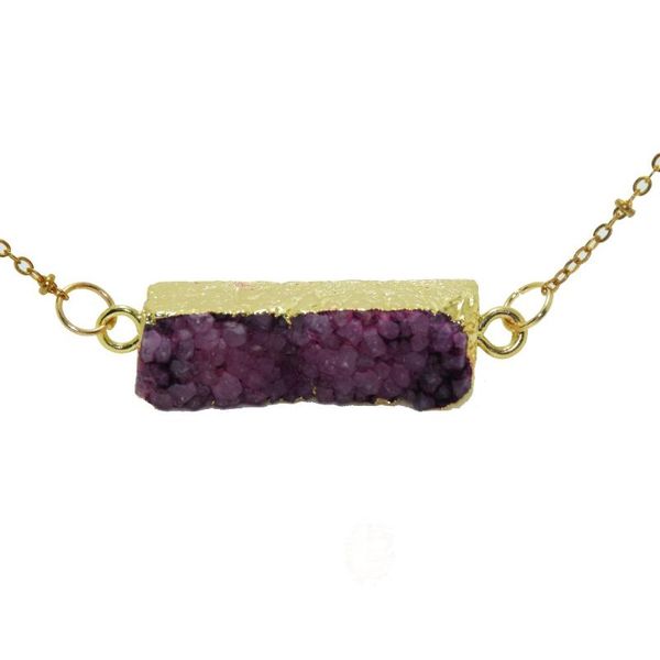 pendant necklaces fashion jewelry natural stone rectangle girl necklace cluster pink raw crystal quartz geode druzy connector chain women, Silver
pendant necklaces fashion jewelry natural stone rectangle girl necklace cluster pink raw crystal quartz geode druzy connector chain women, Silver