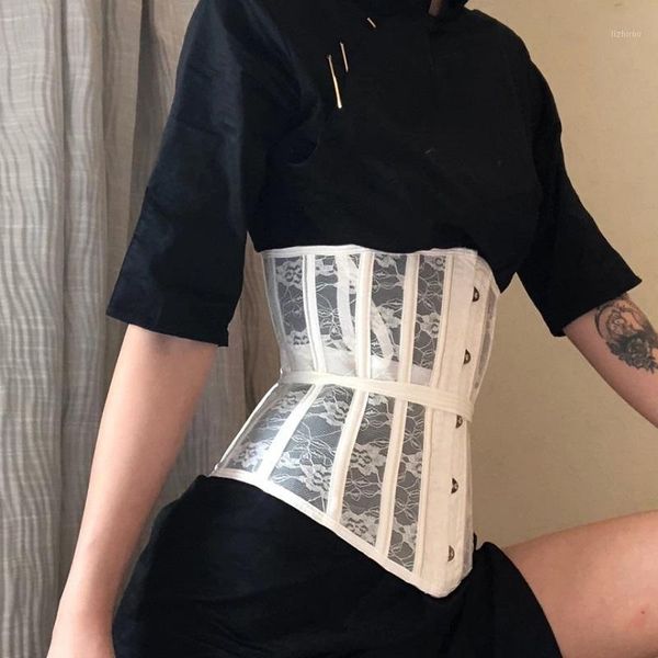 corset steampunk women gothic curve shaper modeling strap transparent slimming waist corsets belt lace bustiers, Black;white 
corset steampunk women gothic curve shaper modeling strap transparent slimming waist corsets belt lace bustiers, Black;white