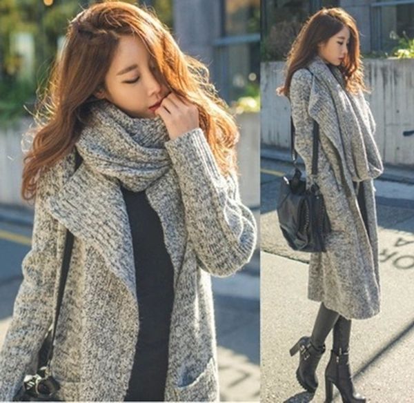 fashion sweater autumn and winter korea dongdamen t-shirt unique neck super long thick cardigan, White;black
fashion sweater autumn and winter korea dongdamen t-shirt unique neck super long thick cardigan, White;black
