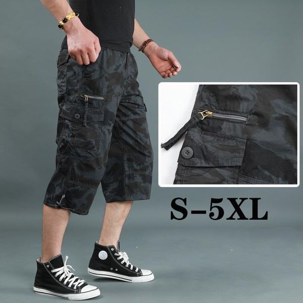 summer men's baggy multi pocket military short cargo pants breeches male long men tactical plus size 5xl shorts, White;black 
summer men's baggy multi pocket military short cargo pants breeches male long men tactical plus size 5xl shorts, White;black