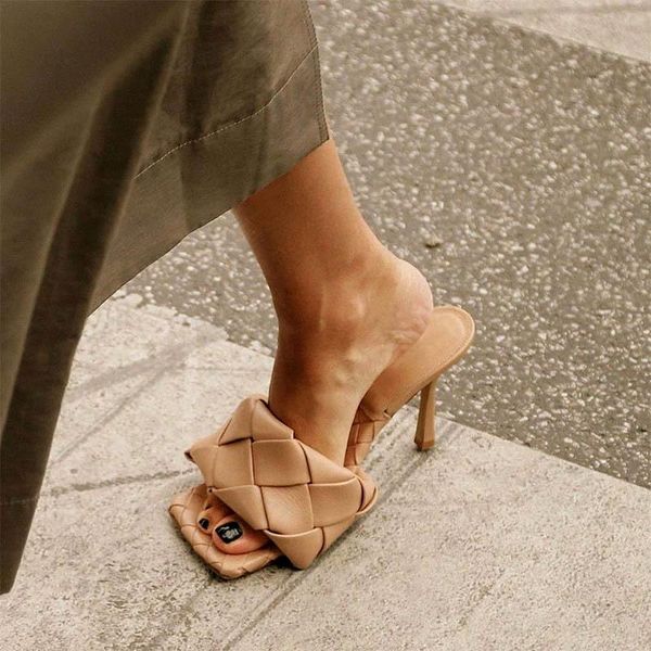 square toe diamond woven slides blue leather mules high heel shoes woman madame nude brand slippers party sandals, Black
square toe diamond woven slides blue leather mules high heel shoes woman madame nude brand slippers party sandals, Black