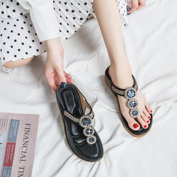 sandals bohemian women's summer shoes for women flat rhinestone comfort 2021 flip flops fashion female, Black
sandals bohemian women's summer shoes for women flat rhinestone comfort 2021 flip flops fashion female, Black